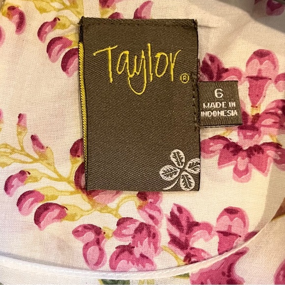 Taylor lavender and green floral print dress size 6 - Picture 4 of 4